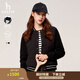 哈吉斯（HAZZYS）女裝 春秋款【PHIZ系列】簡(jiǎn)約棒球型寬松夾克外套女ASVSU0BDX01 藏青色NV S (155/80A 36)