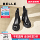 百麗（Belle）拼色時(shí)尚切爾西靴女商場(chǎng)同款厚底增高靴B9J1DDD4 黑色-單里 37 (235mm)