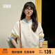 森馬外套女寬松落肩慵懶休閑簡(jiǎn)約風(fēng)春秋圓領(lǐng)純色夾克107624108001