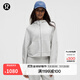 lululemon丨Scuba 女士超寬松款拉鏈連帽衫 *華夫格 LW3JCVS 雜色超淺灰 M /L