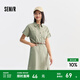森馬（Semir）連衣裙女氣質(zhì)工裝裙子夏天女裝24夏純棉polo領(lǐng)短裙 土灰綠40901 M