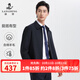 浪登【可機洗羊毛】2025秋冬新款男士行政夾克通勤翻領(lǐng)外套男 藍黑色 S (165/84A)