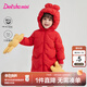 笛莎（DEESHA）童裝女童2025冬季新款女寶寶可愛(ài)糖果色三防中長(cháng)款加厚連帽羽絨服 紅色 120