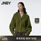 江南布衣（JNBY）【綿羊毛100%】提花針織衫短款鏤空毛衣肌理感開(kāi)衫 351/青芥 M