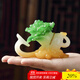 唐豐（TANGFENG）百財創(chuàng  )意茶寵擺件家用功夫茶臺裝飾品可養茶蟲(chóng)仿真白菜茶玩手把件 如意百財茶寵