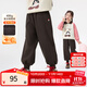 茵曼（INMAN）童裝女童衛褲小狗標章25冬季兒童中大童銀狐絨保暖加厚長(cháng)褲 咖色 130