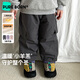 博睿恩【加絨加厚】?jì)和狙澴?025年新款保暖男女寶寶寬松百搭運動(dòng)褲 深灰 130