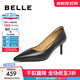 百麗（Belle）高跟鞋女細跟商場(chǎng)同款氣質(zhì)單鞋婚鞋A5T1DAQ4 黑色-皮面 37 (235mm)