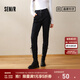 森馬（Semir）森柔牛仔|牛仔褲女修身加絨長褲2024新款冬季保暖小腳褲顯瘦 牛仔水洗黑98201 30
