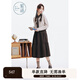 紫涵（ZIHAN）紫涵學(xué)院風(fēng)套頭針織毛衫翻領(lǐng)無袖連衣裙兩件套裝女2024年冬季新款 深咖 XL