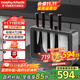 摩飛電器（Morphyrichards）刀具消毒一體機刀具套裝消毒刀架砧板消毒烘干機家用菜刀廚師刀水果刀切菜刀廚具六件套 MR1006 【鋼化玻璃+不銹鋼邊框】四刀兩板