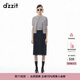 DZZIT地素半身裙春秋波點(diǎn)設計復古回潮摩登裙子女 黑色 XS