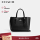 蔻馳（COACH）女士鱷魚(yú)紋壓花皮革手提單肩斜挎包黑色CW017