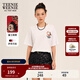 Teenie Weenie小熊短袖T恤女2025年春夏新款刺繡學(xué)院風(fēng)短袖打底衫上衣 象牙白 S 160