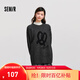 森馬毛衣女中長款寬松落肩圓領(lǐng)毛衫休閑慵懶2024新款冬季提花衣服 中花灰00513 L 165/88A