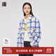 播春夏季新款格紋休閑寬松簡(jiǎn)約百搭外套女BDQ1WD0019 W21月白色格 M