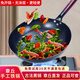 章丘炒鍋鐵鍋 炒菜鍋無(wú)涂層家用不易粘鍋圓底輕便炒勺鍛打已開(kāi)鍋 30尺寸十萬(wàn)錘黑鍋（送好禮+升級木把) 30cm