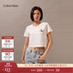 Calvin Klein Jeans夏季女士純棉字母印花潮流ck辣妹短款短袖T恤J223495 YAF-月光白 XS