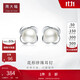 周大福清新花瓣 925銀鑲珍珠耳釘  直徑約6-6.5mmAQ32344