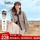 百圖（betu）女裝2025年秋季新款短外套撞色皮甜酷風(fēng)少女感夾克外套女2509T18 杏色 S