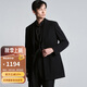 報喜鳥(niǎo)男士羊毛大衣商務(wù)正裝戧駁領(lǐng)毛呢外套KEBS243031U黑色48