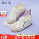 百思圖25秋德訓鞋潮流運動(dòng)女休閑鞋V2518CM5 米白/灰/銀 38