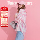 橘滋（Juicy Couture）25夏新款流紋之夏條紋印花刺繡輕薄罩衫寬松襯衫女 粉紅 M