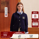 Teenie Weenie小熊女裝針織開(kāi)衫2025秋季新款學(xué)院圓領(lǐng)刺繡舒適毛衣 藏青色 M
