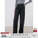 自巧小個子新復(fù)古回潮加絨黑色顯瘦直筒牛仔褲女秋冬2024新款拖地褲子 謐黑色 XS (2碼)