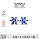 潘多拉（PANDORA）閃耀藍(lán)色拼花耳釘花朵樣式高級簡約個性生日禮物送女友教師節(jié)禮物