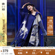 兩三事披肩斗篷外套女秋冬連帽長(zhǎng)款藍(lán)色毛衣開衫外搭大衣梵高信使 藍(lán)色-y F