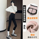 落依蝶排扣鯊魚(yú)褲女外穿2025新款高腰收腹提臀無(wú)痕加絨加厚打底瑜伽褲子 180克兔絨黑色 L （適合101-120斤）