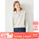 ELLE KIDS春季學(xué)院風(fēng)女童花紗polo領(lǐng)針織衫插肩袖親膚顯瘦毛衣開(kāi)衫外套