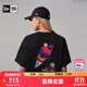 NEW ERA 紐亦華MLB冰淇淋印花NY LA短袖男女情侶簡(jiǎn)約休閑T恤 14179167-黑色-NY 紐約洋基隊 S