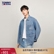 TOMMY JEANS秋冬男裝純棉美式潮流復古工裝口袋簽名刺繡寬松牛仔外套 牛仔藍1AA M （推薦：140-160斤）