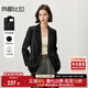 尚都比拉高智感西裝女秋季免打理小西服休閑寬松外套氣質(zhì)上衣 黑色 XL