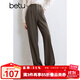 百圖betu女裝秋季新款休閑褲高腰顯瘦百搭闊腿褲褲子女2409T79 咖啡色 M
