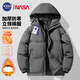 NASA GISS棉服男冬季港風(fēng)潮牌保暖防風(fēng)加棉休閑連帽棉衣外套男 深灰 XL