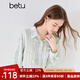 百圖betu女裝2025夏季新款襯衫清爽暈染印花豎紋肌理上衣女2504T37 淺綠 M
