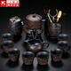 正揚紫陶自動(dòng)茶具套裝家用整套陶瓷浮雕龍鳳懶人功夫高檔復古石磨泡茶 紫陶自動(dòng)(龍鳳)六杯+茶道罐