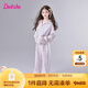 笛莎（DEESHA）童裝女童秋套裝2025年秋冬季新款中大童寬松休閑針織兒童運動套裝 柔紫色 150