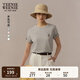 Teenie Weenie小熊女裝T恤2025夏新款清新馬卡龍活力純色圓領(lǐng)短袖 中灰色 S