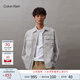 Calvin Klein Jeans秋季男士休閑刺繡貼袋ck拉鏈襯衫領(lǐng)工裝夾克外套J325507 PC8-銀河灰 M