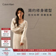 Calvin KleinJeans春夏女士ck兩件套復古燈籠袖開(kāi)衫針織吊帶連衣裙J225373 ACF-象牙白 XS