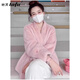 她芙（tafu）品牌女裝水貂絨皮草女2025冬季新款V領(lǐng)簡(jiǎn)約短款顯瘦減齡氣質(zhì)外套 櫻花粉 M