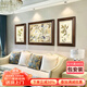 山水顏美式復古客廳裝飾畫(huà)歐式沙發(fā)背景墻畫(huà)花鳥(niǎo)三聯(lián)畫(huà)法式輕奢植物掛畫(huà) 美式田園A款 左右40*60+中間80*60（油畫(huà)布）