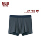 無(wú)印良品（MUJI） 男式 棉天竺 前封口 平角內褲 男士男生男款四角 藏青色圖案 4S L (175/88A)