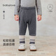 babylove嬰幼兒加絨打底褲秋冬保暖褲子拼接彈力褲寶寶百搭休閑褲 深麻灰 100