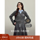 茵曼（INMAN）2025秋冬女裝新款通勤百褶半身裙高腰A字中長(cháng)裙 花灰-18538248 M