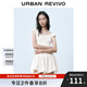 UR2025春季新款女裝撞色蕾絲飄帶U領(lǐng)無(wú)袖修身連衣裙UYY750014 米黃 (偏短) L